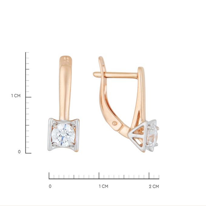 Серьги из золота 585 пробы c фианитами, Л 2811 0168 за 22720