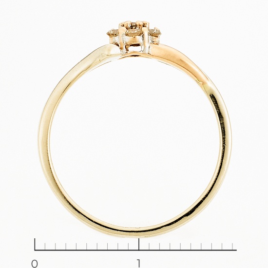 Кольцо из комбинированного золота 585 пробы c 7 бриллиантами, Л63016007 за 8360