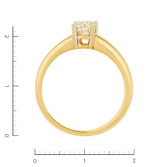 Кольцо из желтого золота 750 пробы c 1 бриллиантом, Л22115649 за 99600