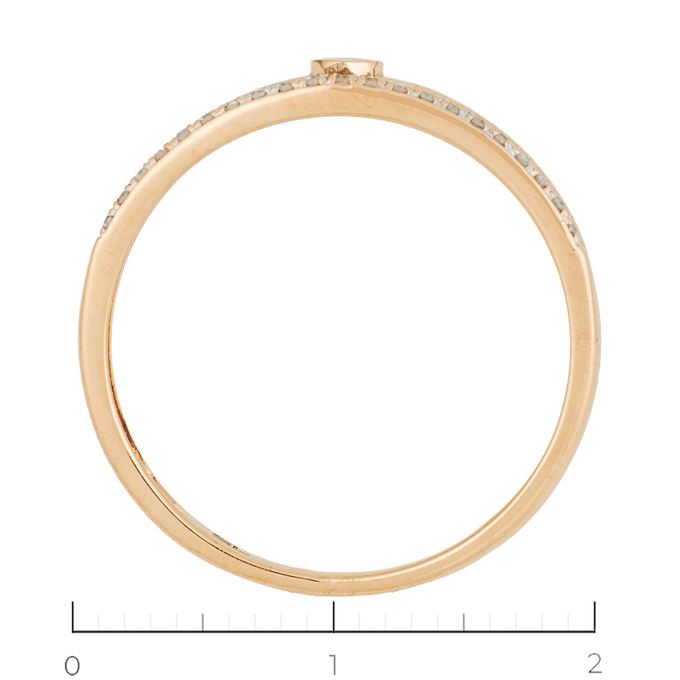 Кольцо из красного золота 585 пробы c 22 бриллиантами, Л 7302 3958 за 9520