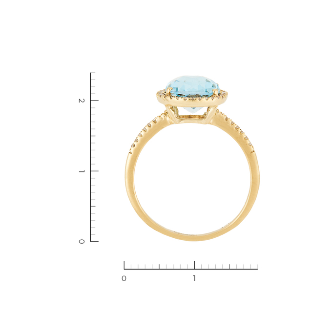 Кольцо из желтого золота 750 пробы c 44 бриллиантами и 1 топазом, Л 2809 7858 за 35940