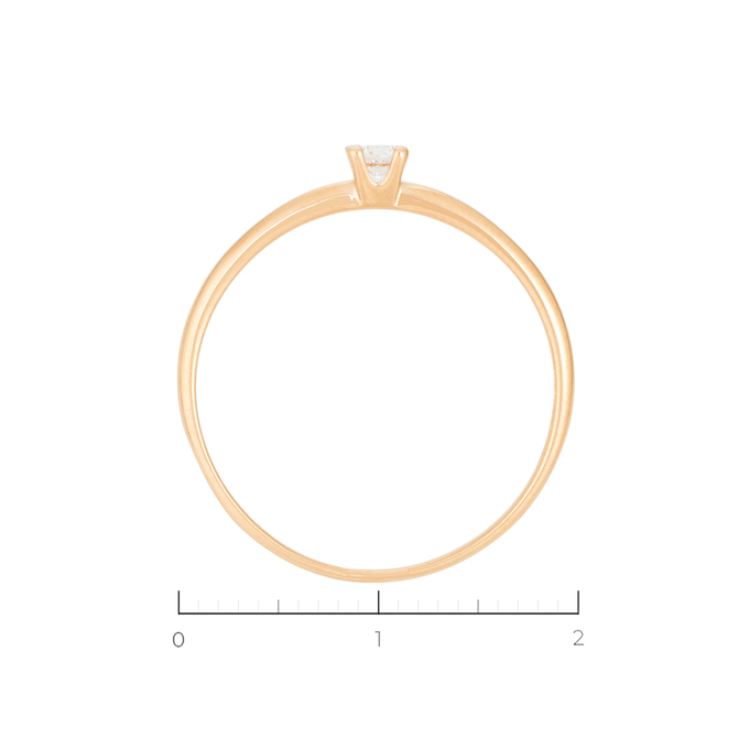 Кольцо из золота 585 пробы c 1 фианитом, Л 4807 0512 за 10880