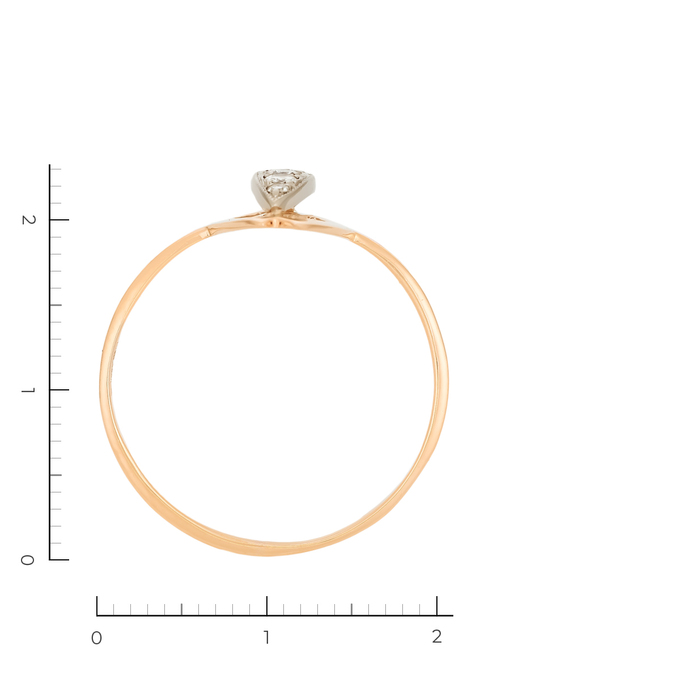 Кольцо из комбинированного золота 585 пробы c 5 бриллиантами, Л 0514 4313 за 27600