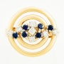 Кольцо из комбинированного золота 585 пробы c 6 сапфирами и 7 бриллиантами Л51036177 фото 2