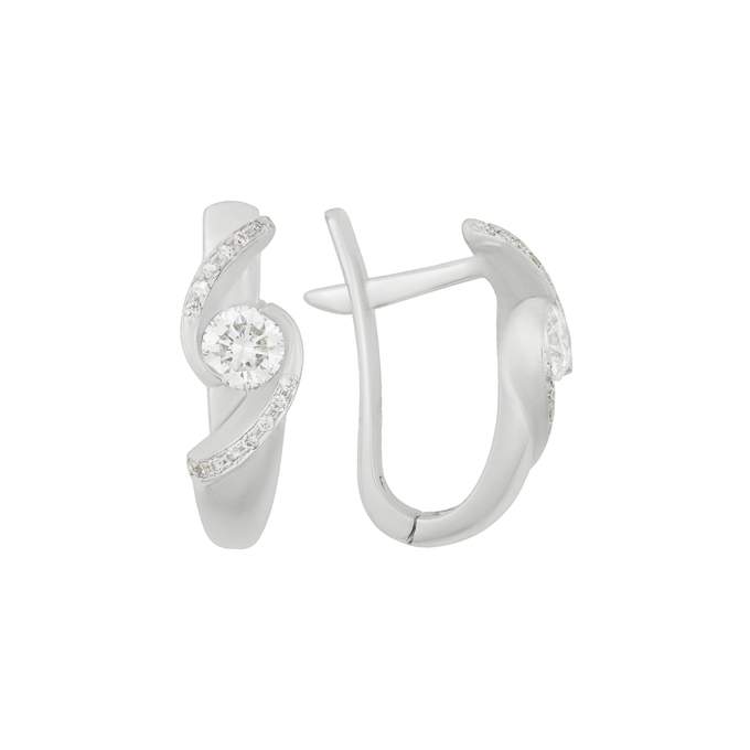 Серьги из золота 750 пробы c бриллиантами