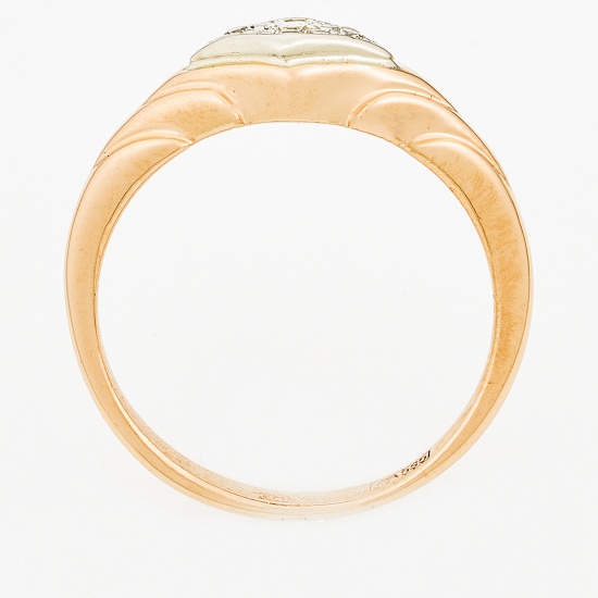 Кольцо из комбинированного золота 585 пробы c 3 бриллиантами, Л06092726 за 15300