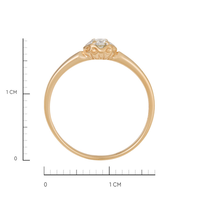 Кольцо из золота 585 пробы c бриллиантом, Л 0514 5540 за 17600