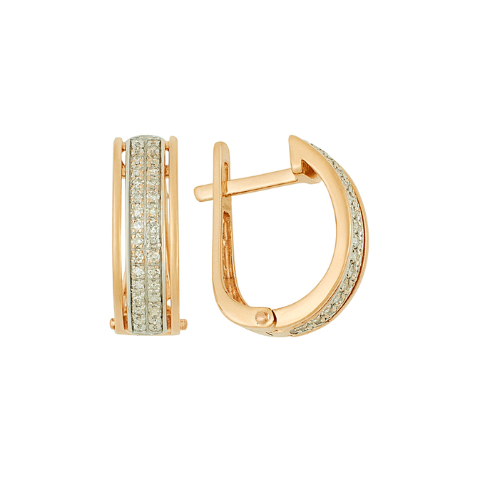 Серьги из золота 585 пробы c бриллиантами