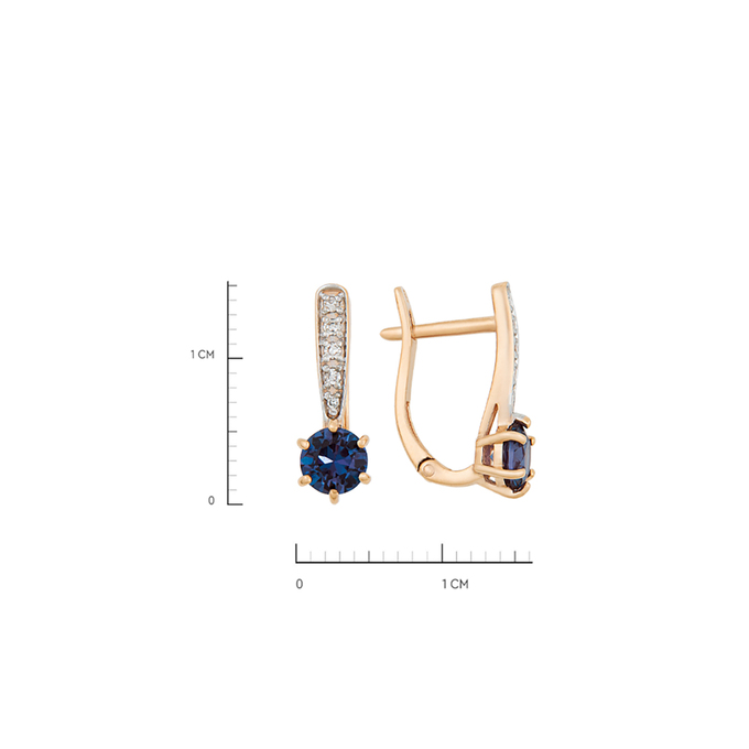 Серьги из золота 585 пробы c бриллиантами и корундами, К 0000 4356 за 34400