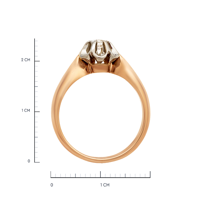 Кольцо из золота 583 пробы c бриллиантом, Л 0610 1077 за 82000