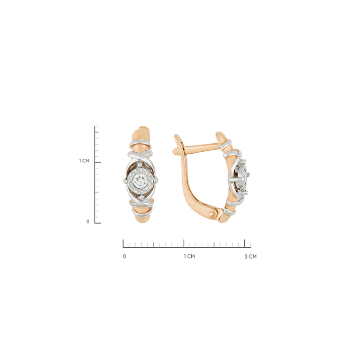 Серьги из золота 585 пробы c бриллиантами, К 0000 2369 за 43800