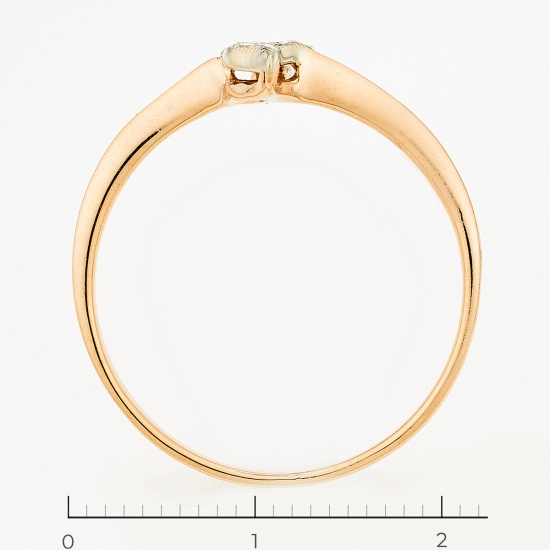 Кольцо из комбинированного золота 585 пробы c 3 бриллиантами, Л06155929 за 10450