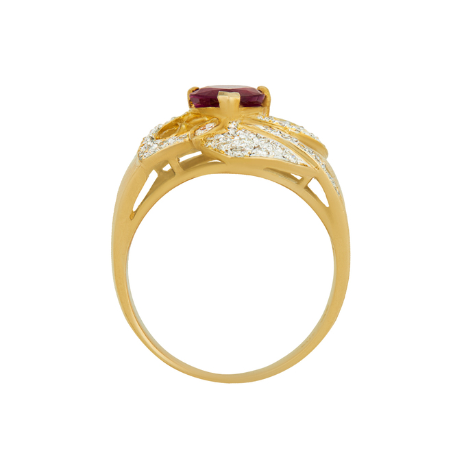 Кольцо из золота 750 пробы c рубином и бриллиантами, Л 2811 7712 за 139200