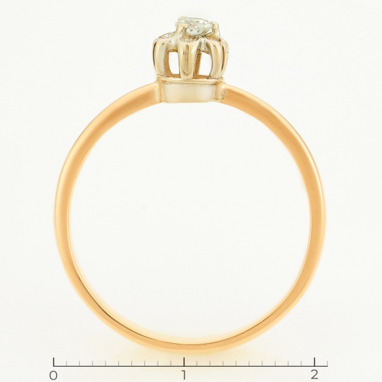 Кольцо из комбинированного золота 585 пробы c 7 бриллиантами, Л04078836 за 13615