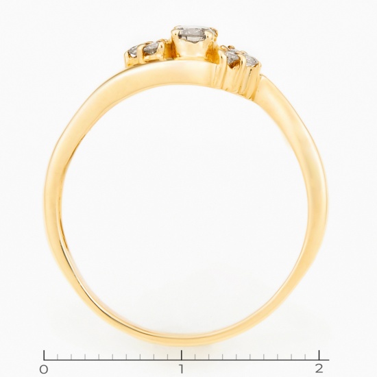 Кольцо из желтого золота 750 пробы c 7 бриллиантами, Л16142150 за 12760
