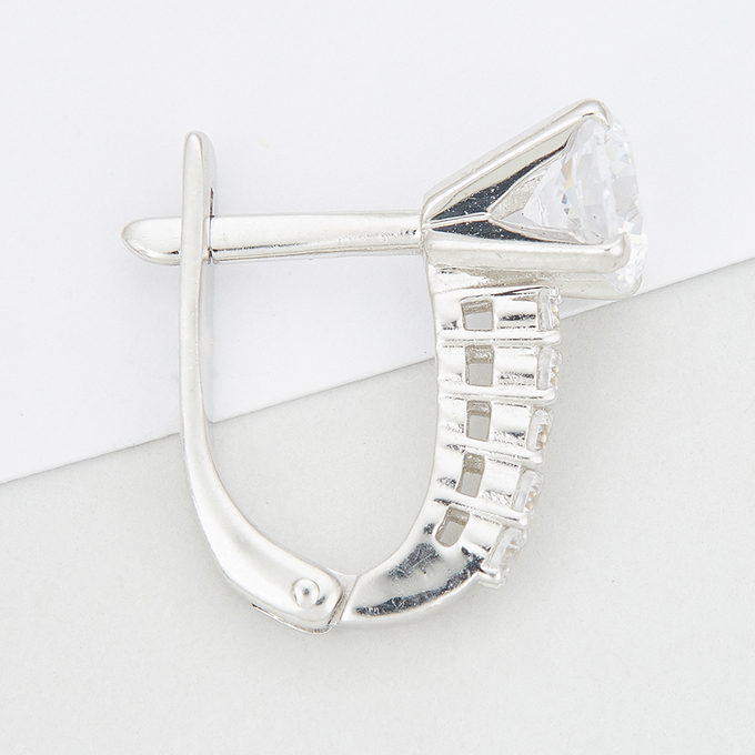 Серьги из золота 585 пробы c фианитами