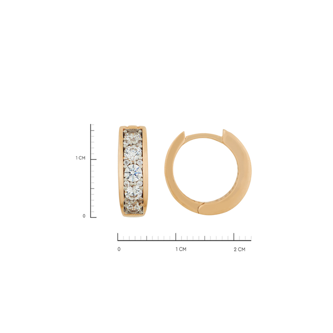 Серьги из золота 585 пробы c фианитами, Л 0615 7482 за 36160