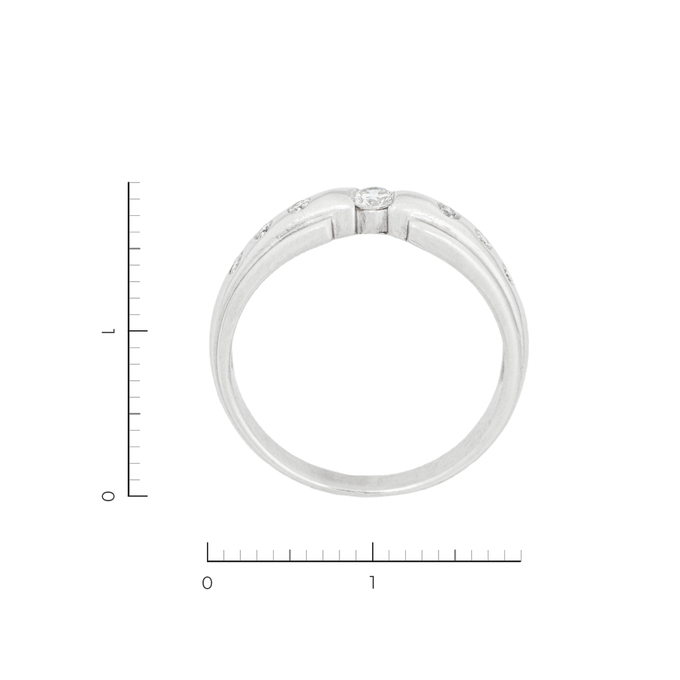 Кольцо из белого золота 585 пробы c 7 бриллиантами, Л 7000 3347 за 35920