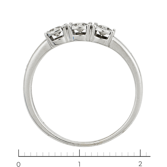 Кольцо из белого золота 585 пробы c 3 бриллиантами, Л28085962 за 10575