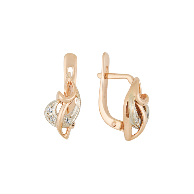 Серьги из золота 585 пробы c 6 фианитами, Л 7102 1062 за 30480