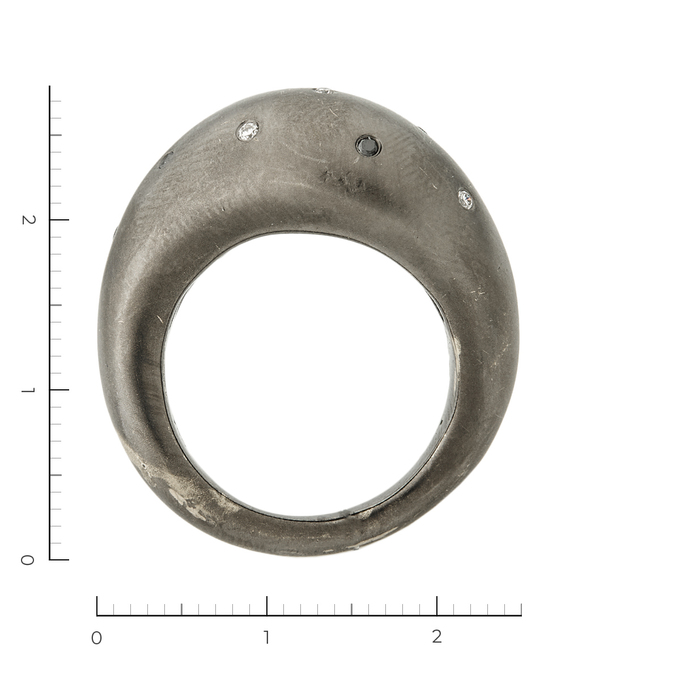 Кольцо из черного золота 750 пробы c 11 бриллиантами, Л 6002 0426 за 87900