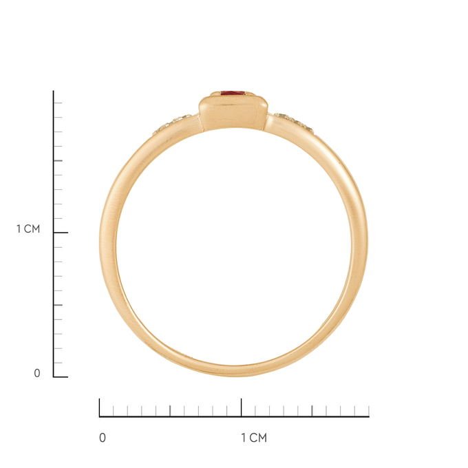 Кольцо из золота 585 пробы c бриллиантами и корундом, Л 4710 8255 за 21520