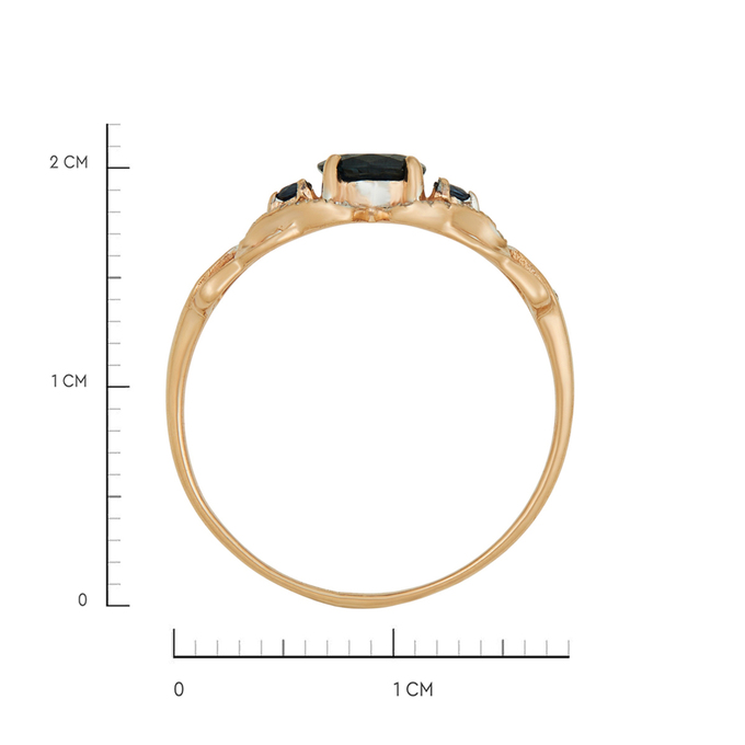 Кольцо из золота 585 пробы c сапфирами и бриллиантами, Л 2811 9330 за 23600