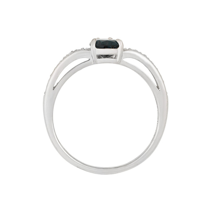 Кольцо из золота 585 пробы c топазом Лондон и бриллиантами