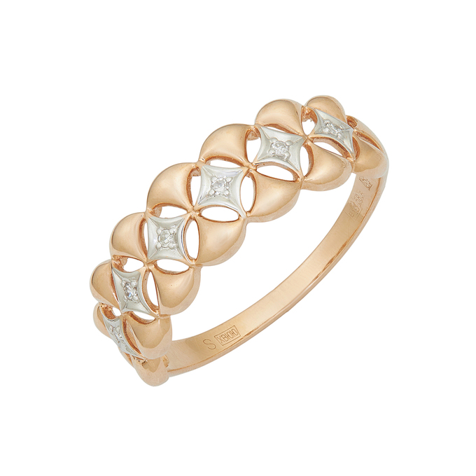 Кольцо из золота 585 пробы c бриллиантами, Л 6602 1986 за 31920