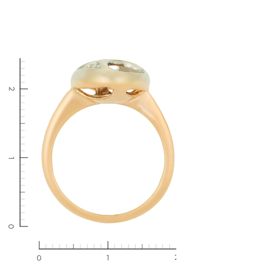 Кольцо из комбинированного золота 585 пробы c 4 бриллиантами, Л64019902 за 48720