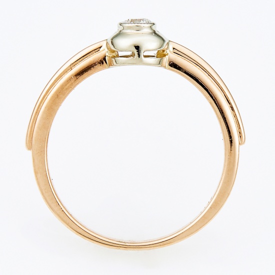 Кольцо из комбинированного золота 585 пробы c 1 бриллиантом, Л41054638 за 12900