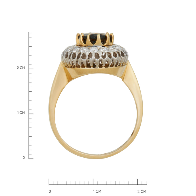 Кольцо из золота 585 пробы c сапфиром и бриллиантами, Л 2812 2117 за 127000
