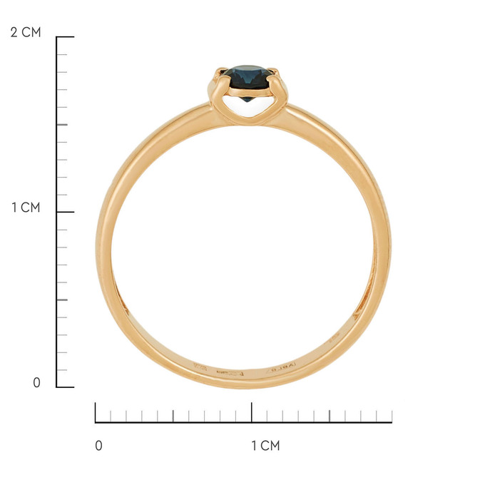Кольцо из золота 585 пробы c сапфиром