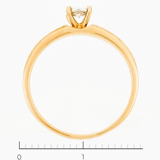 Кольцо из комбинированного золота 585 пробы c 1 бриллиантом, Л11147522 за 9160