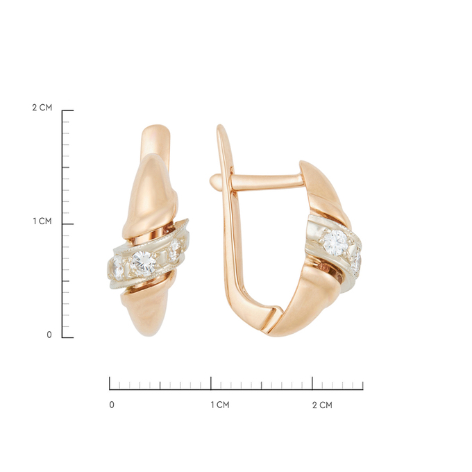 Серьги из золота 585 пробы c бриллиантами, Л 2911 7859 за 74000