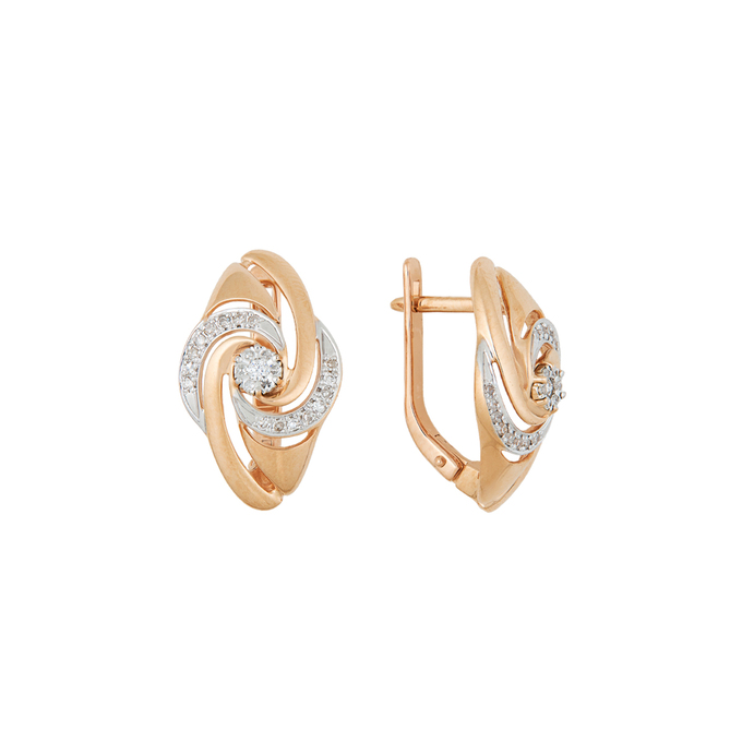 Серьги из золота 585 пробы c бриллиантами, Л 6402 3000 за 46000