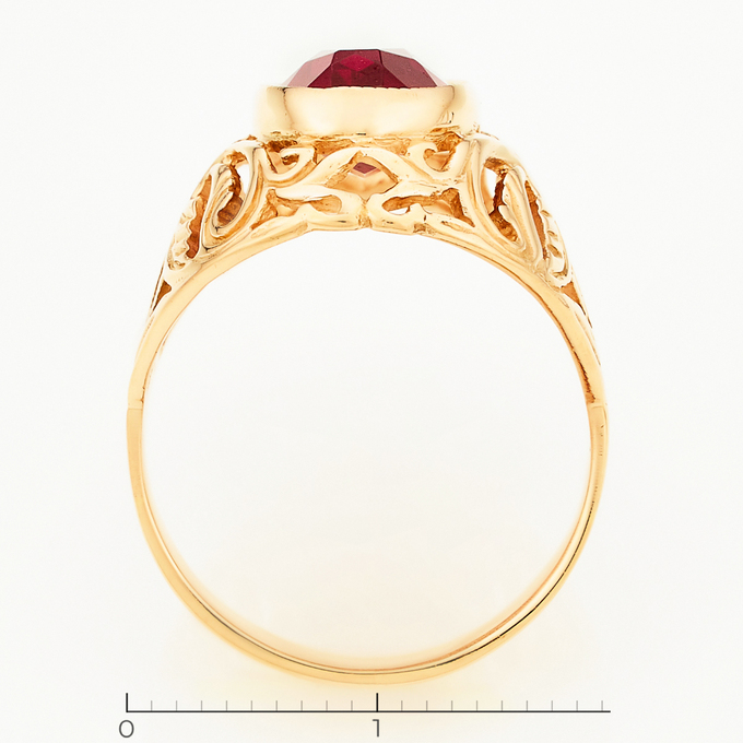 Кольцо золото, 583, 2 к.,5,91 гр. (чистый вес 4,71 гр.); Корунд