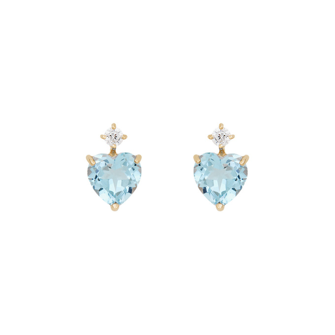 Серьги из золота 585 пробы c топазами и фианитами, Ц О007 2783 за 22000