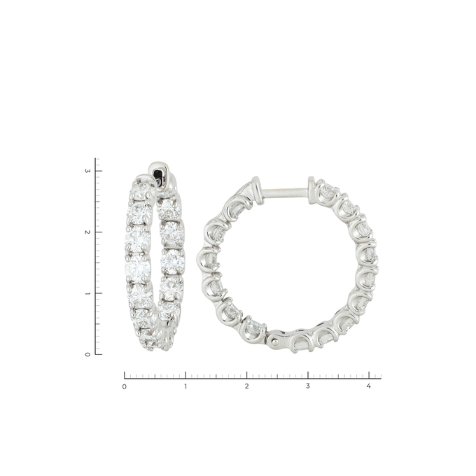 Серьги из золота 585 пробы c 30 бриллиантами