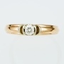 Кольцо из комбинированного золота 585 пробы c 1 бриллиантом Л45052915 фото 2