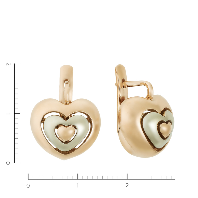 Серьги золото, 585, 2 к.,10,68 гр. (чистый вес 10,466 гр.)