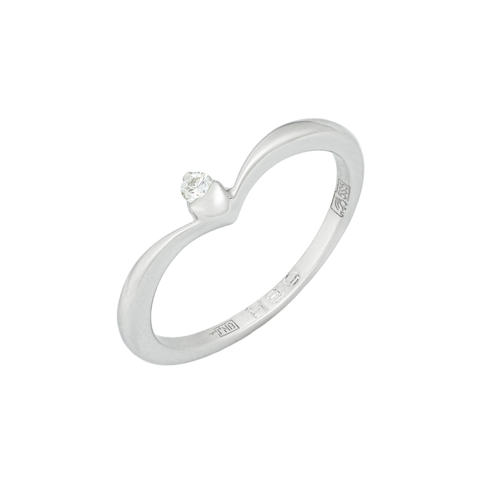 Кольцо из золота 585 пробы c бриллиантом