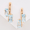 Серьги из золота 585 пробы c 4 топазами