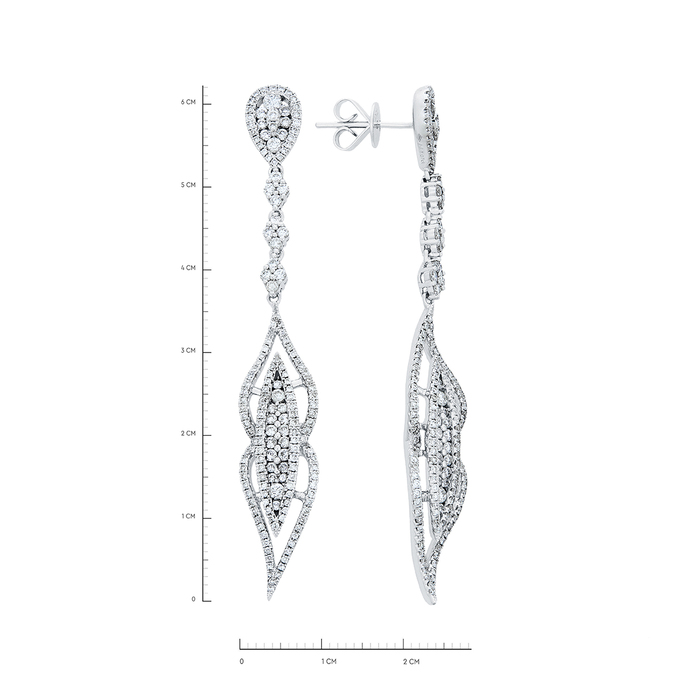 Серьги из золота 750 пробы c бриллиантами, Ц О007 0703 за 182000