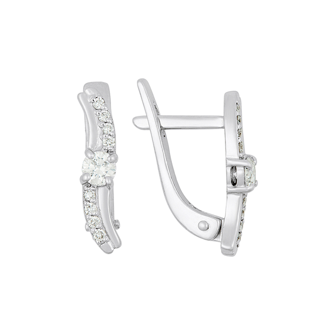 Серьги из золота 585 пробы c бриллиантами