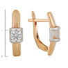 Серьги из красного золота 585 пробы c 2 фианитами