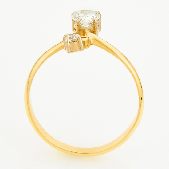 Кольцо из желтого золота 750 пробы c 2 бриллиантами, Л28079916 за 184000