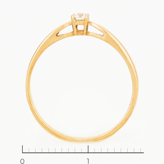 Кольцо из красного золота 585 пробы c 1 бриллиантом, Л22113508 за 6825