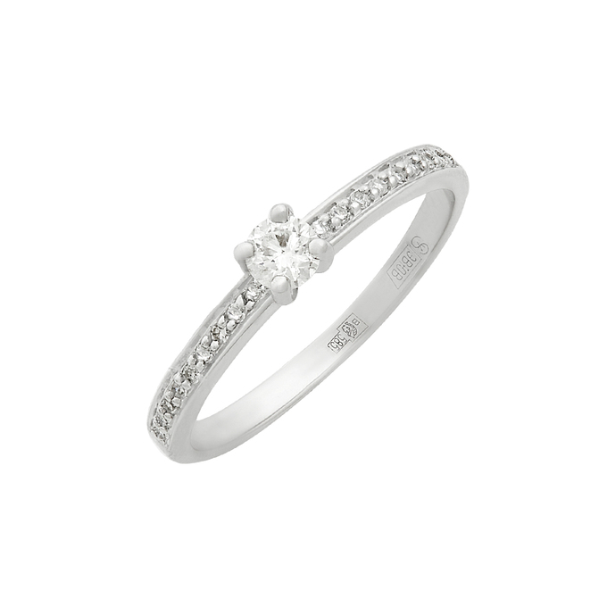 Кольцо из золота 585 пробы c бриллиантами