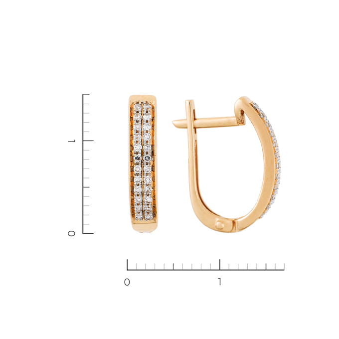 Серьги из золота 585 пробы c 48 бриллиантами, Л 2315 9122 за 17150